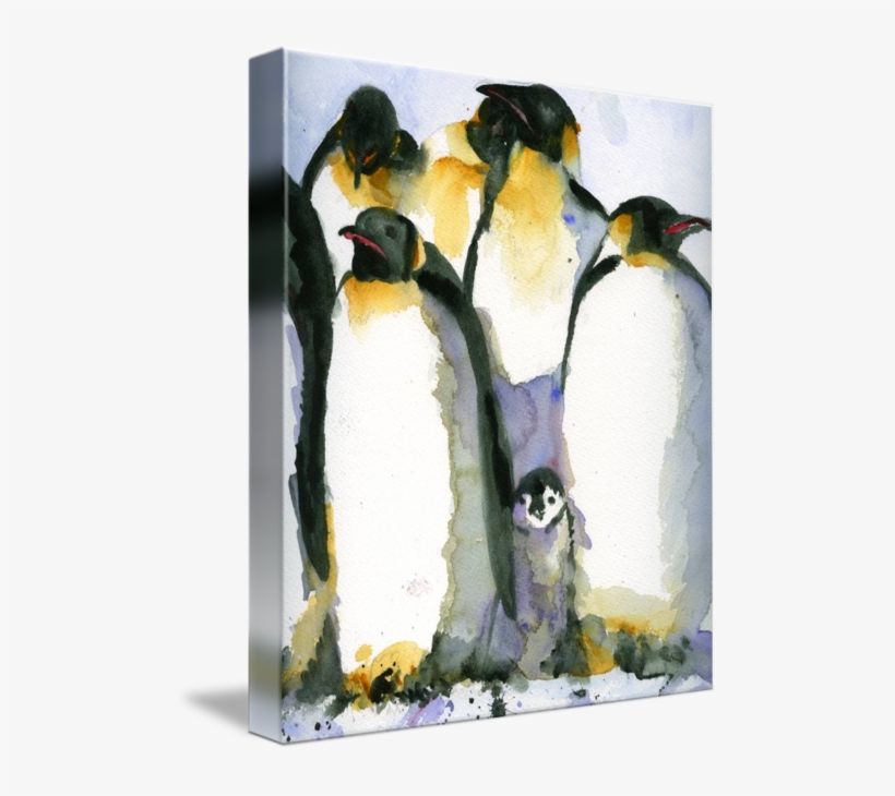 "just Chillin Watercolor Painting Of Penguins Art" - Pinguin Artistic, transparent png