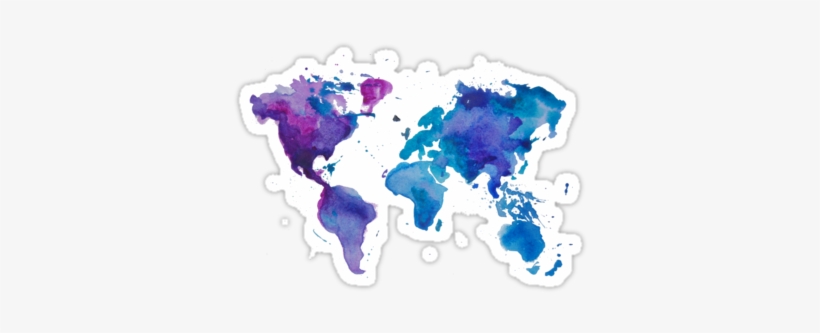 #6 Watercolor Map Of The World By Anastasiia Kucherenko - Watercolour World Map Background, transparent png