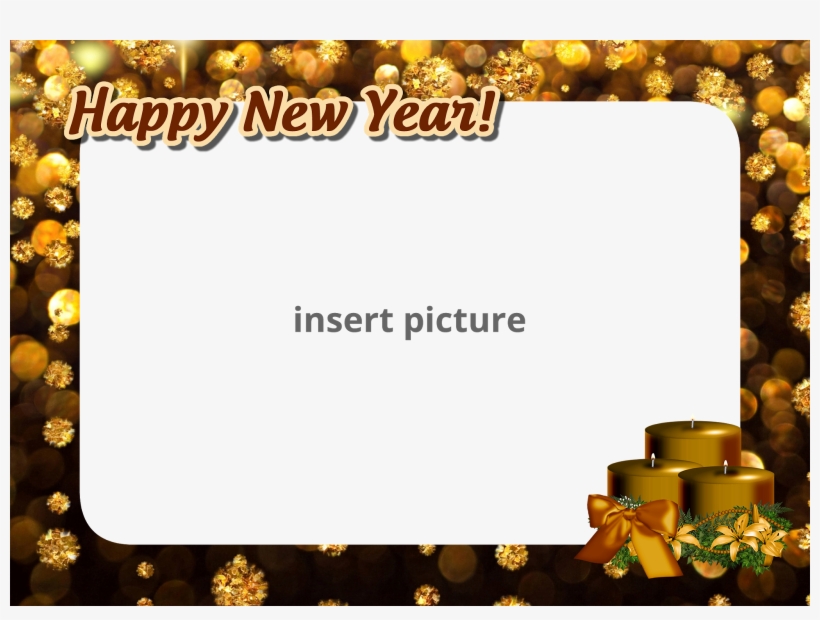 Download Free Printable Happy New Year Brown Png Frame - Gold Sparkles 17" Laptop Sleeve, transparent png