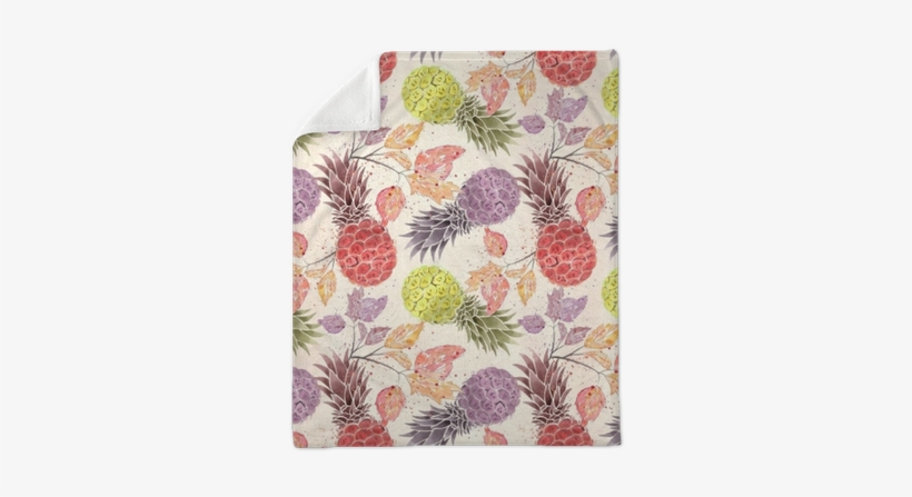 Colorful Pineapples, Watercolor Sprigs On A Light Beige - Watercolor Painting, transparent png