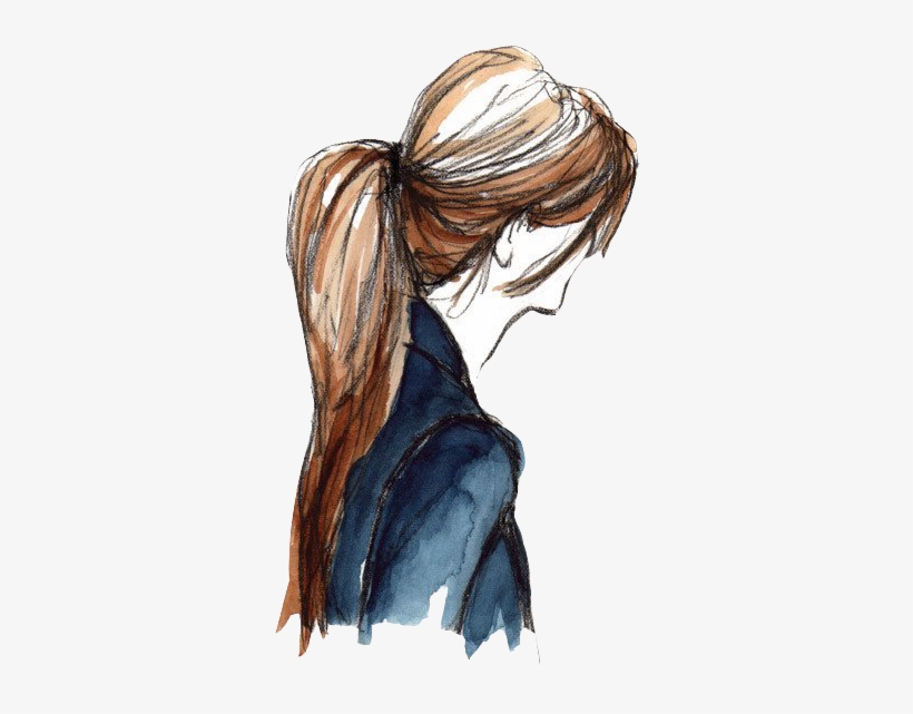 Png Tumblr Vintage - Ponytail Sketch, transparent png
