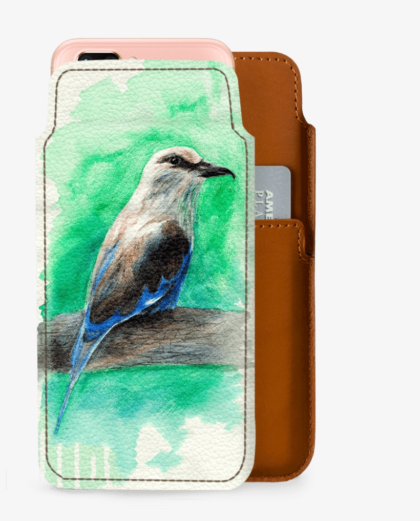 Dailyobjects Bird Watercolor Real Leather Wallet Case - Housse De Coussin Taie D'oreiller -coton Et Lin-45*45cm-motif, transparent png