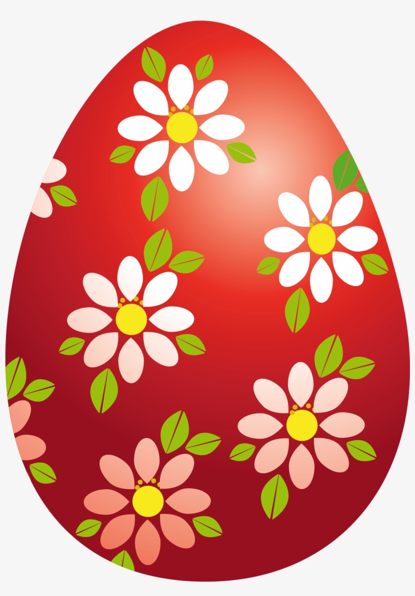 Vector Black And White Library Easter Flowers Clipart - Easter Eggs Clipart Red, transparent png