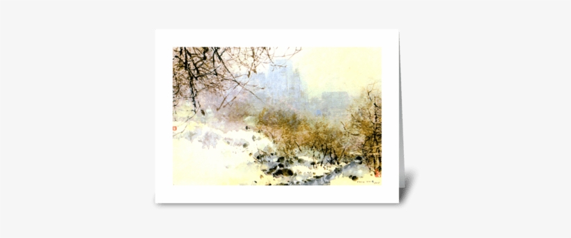 Central Park In Snow By Chen Chi Greeting Card - Central Park, transparent png