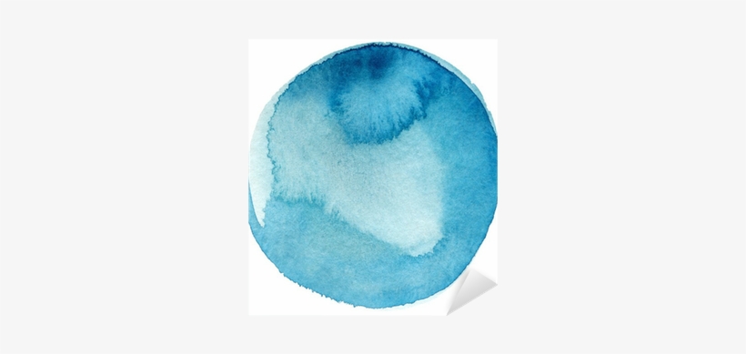 Abstract Watercolor Circle Painted Background Sticker - Gallery Direct Liliia Rudchenko's 'blue Watercolor, transparent png