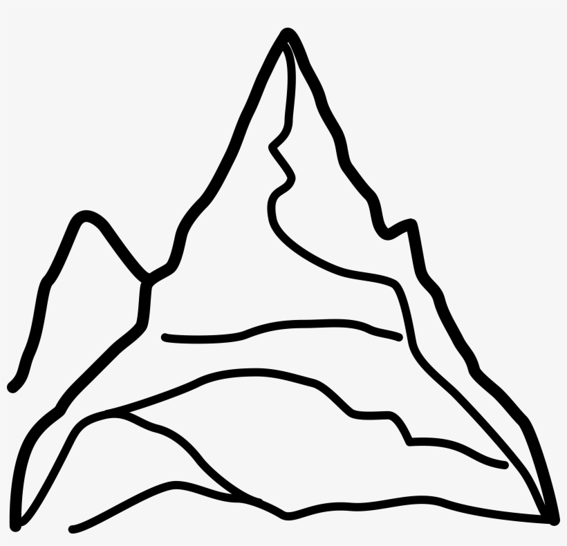 Big Image - High Mountain Clipart Black And White, transparent png