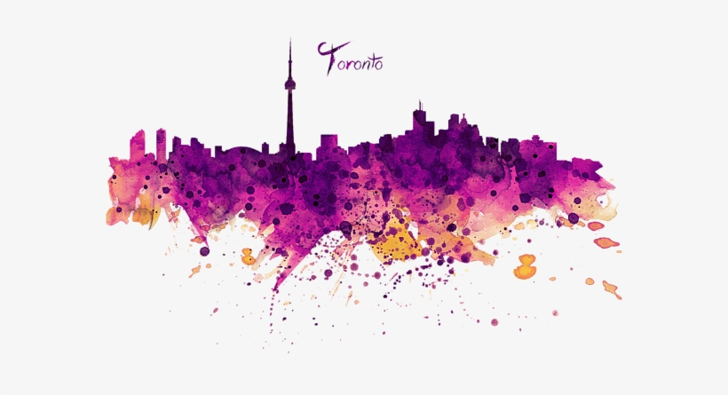 Picture Free Stock Toronto Watercolor Iphone X Case - Toronto, transparent png