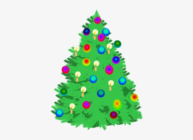 Christmas Tree Clipart Decorative - Christmas Treewith Lights Clip Art Png, transparent png