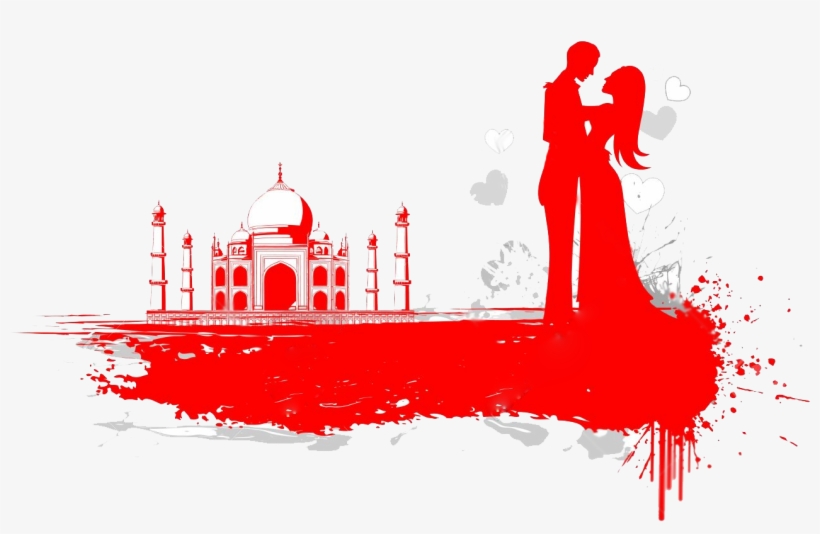 Love Png Background Image - Taj Mahal Image With Couple, transparent png