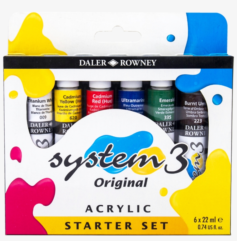 Daler-rowney System 3 Acrylic Color Starter Set - Daler Rowney System 3 Acrylic Paint Starter Set (art, transparent png