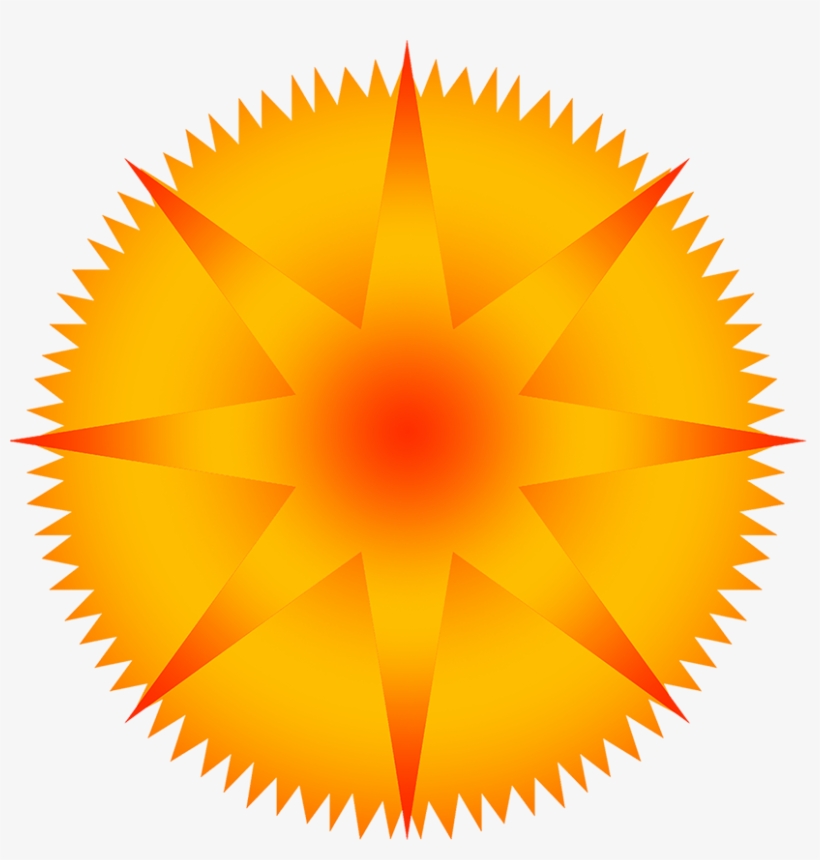 Blue Star With Rays, Orange Star Image - Vector Graphics, transparent png