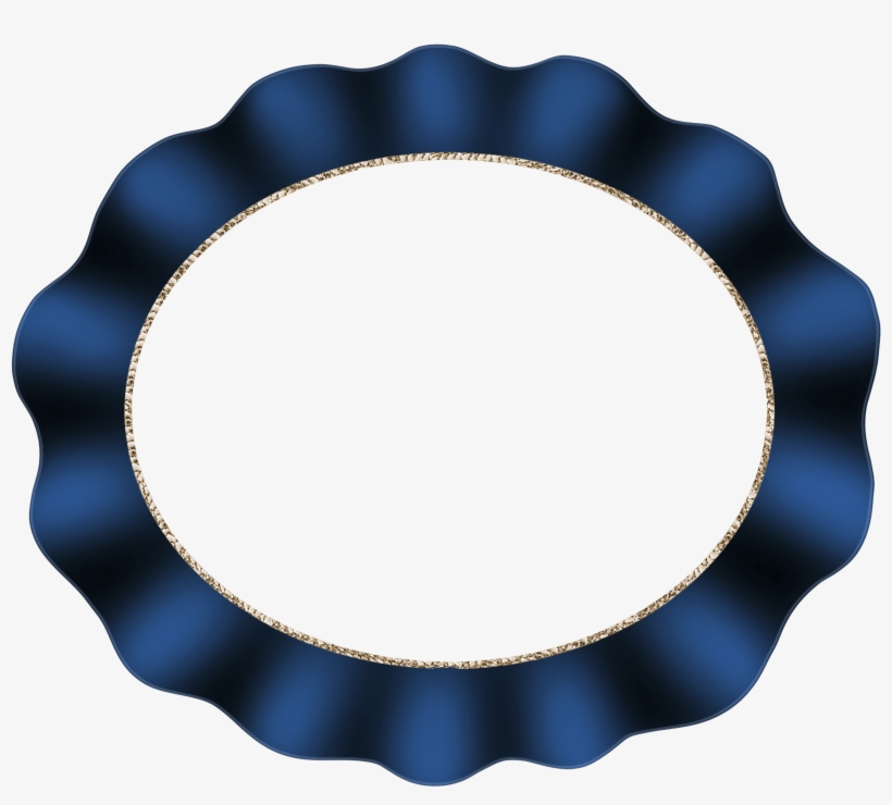 Blue Oval Picture Frame, transparent png