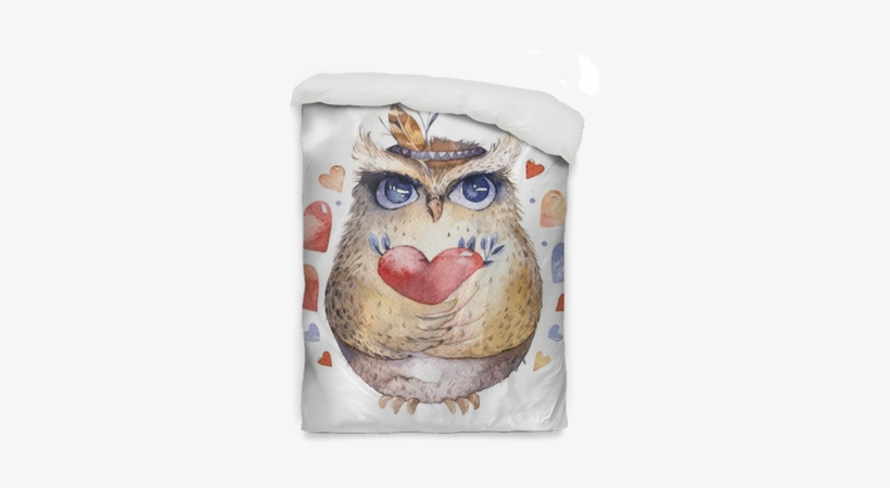 I Love You - Coruja Aquearela Floral, transparent png
