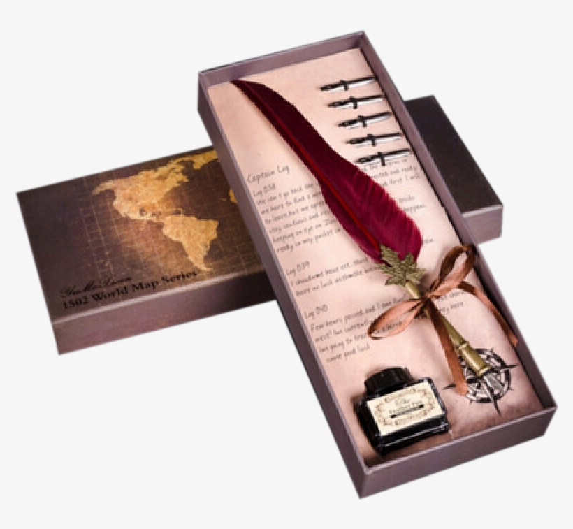 Creative Gifts Feather Pen 蘸 Pen Stationery Set 蘸水笔 - Pen, transparent png