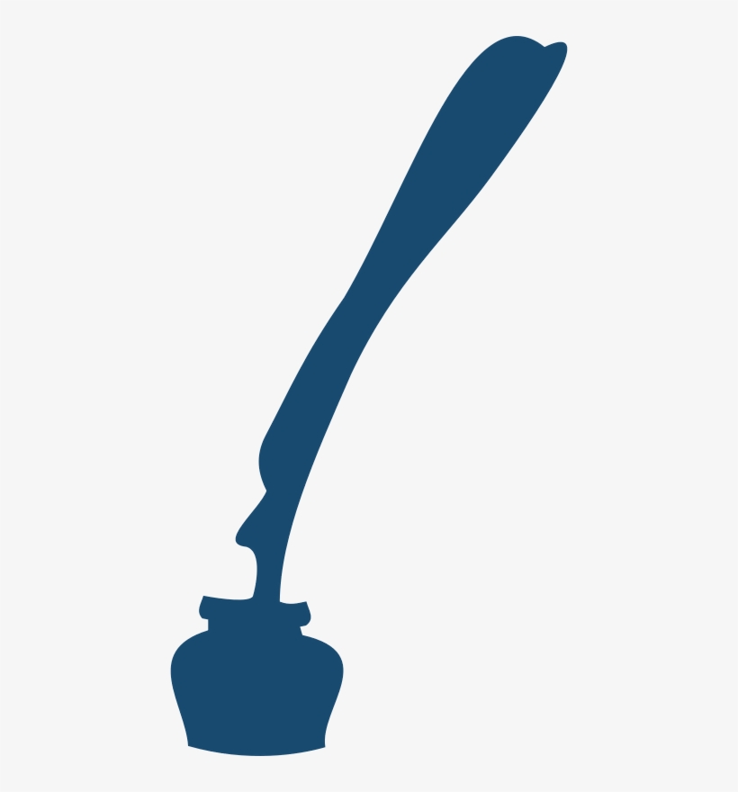An Ink Bottle With A Feather Pen - Quill, transparent png