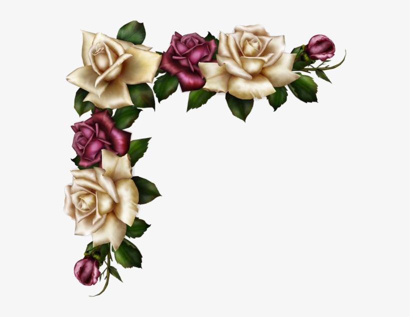 362 - Vintage Floral Corner Border, transparent png