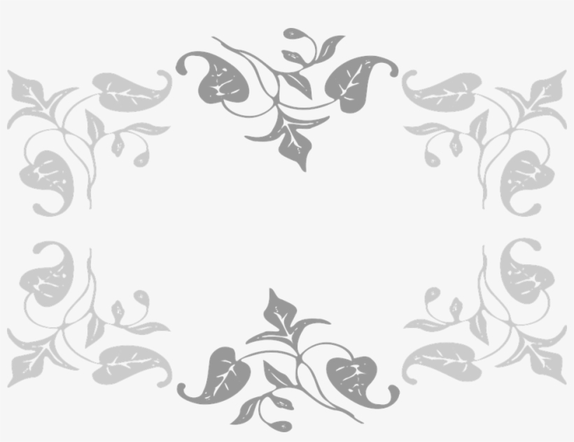 Grey Floral Border Png Transparent Image - Leaves Clip Art, transparent png