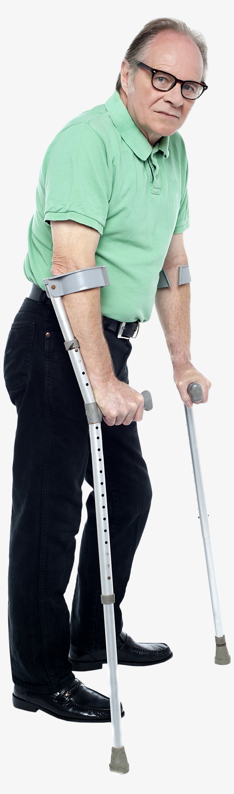 Old Man With Crutches, transparent png