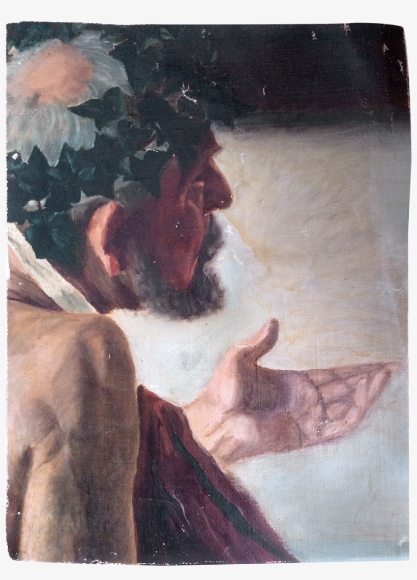 Old Master Fragment Of A Man With Head Of Leaves C - Painting, transparent png