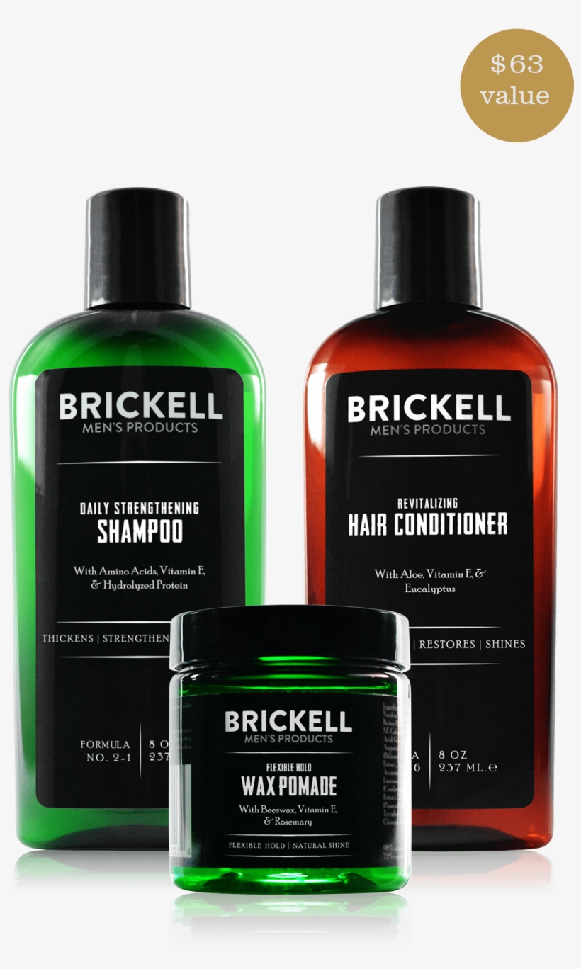 Men's Best Mens Shampoo, Hair Condtioner, And Pomade - Brickell Men's Products Daily Strengthening Shampoo,, transparent png