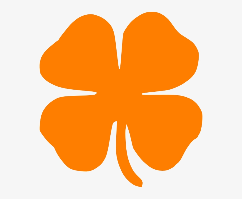 Clover Clipart Pink - Orange 4 Leaf Clover, transparent png