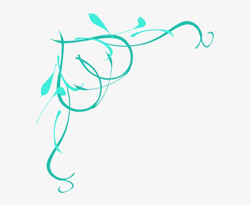 Teal - Pink Corner Border Png, transparent png