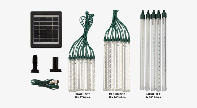 Xp10 Solar 'snowfall' Christmas Light Set (medium Tubes), transparent png