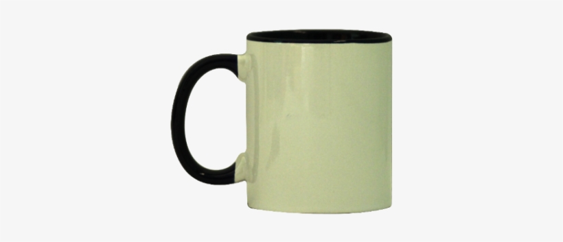 White Mug With Black Inner Color - Beer Stein, transparent png