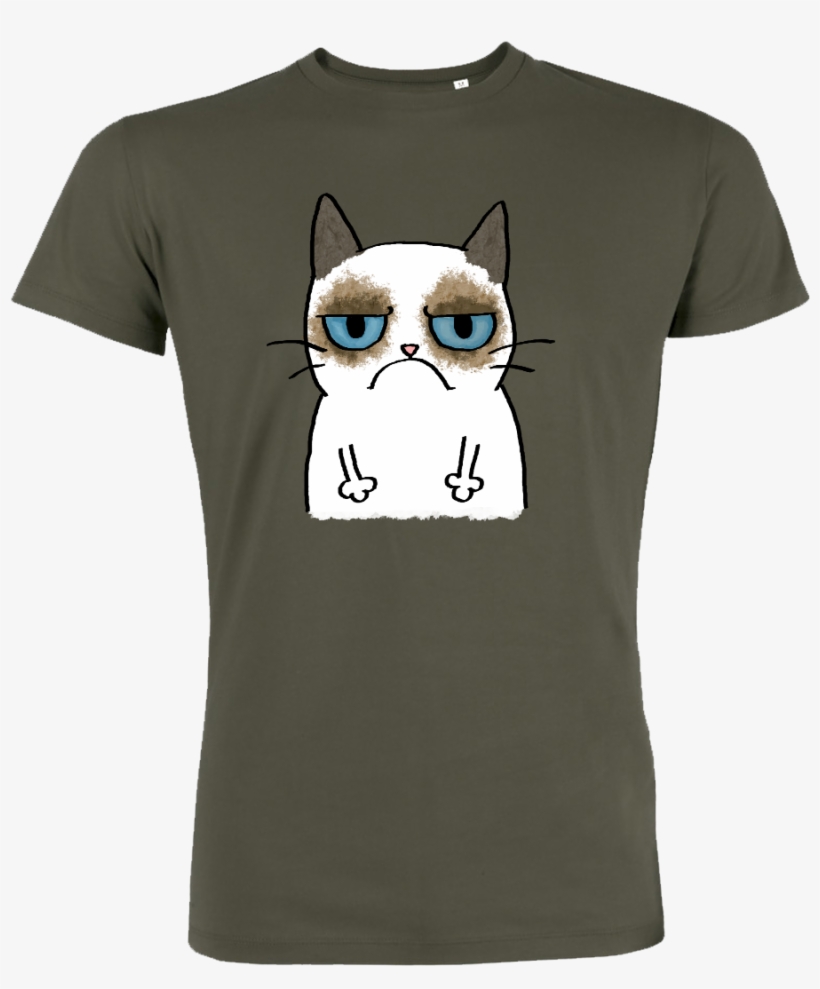 Grumpy Cat T Shirt Stanley T Shirt Khaki, transparent png
