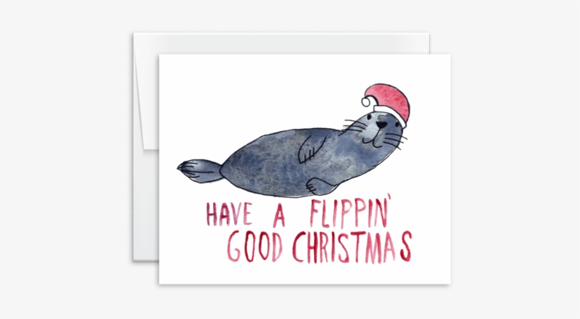 Have A Flippin' Good Christmas Watercolor Seal Holiday - Catfish, transparent png
