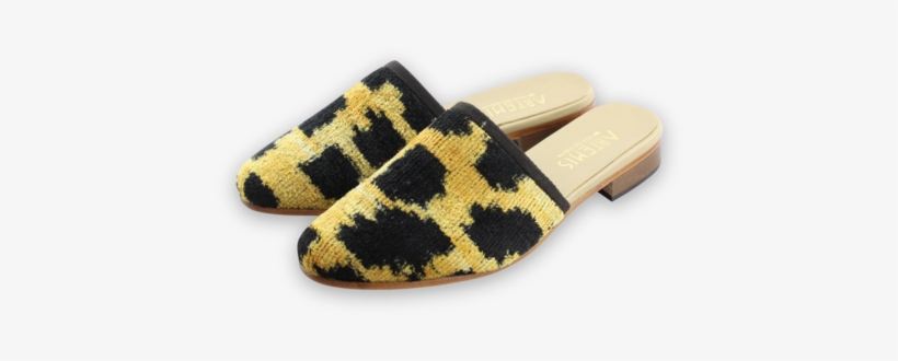 Side Angle Photo Of Custom Velvet Leopard Print Slides - Slide, transparent png