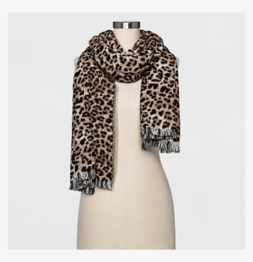 01 - Women's Scarf - A New Day Brown Leopard Print, transparent png