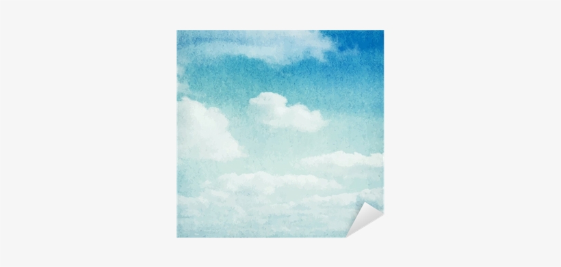 Watercolor Clouds And Sky Background Sticker • Pixers® - Watercolor Painting, transparent png