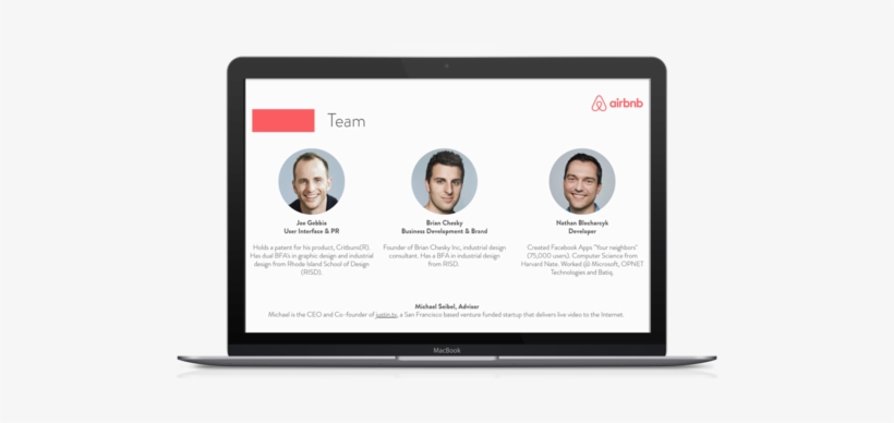 Airbnb Pitch Deck Team - Founders Slide, transparent png