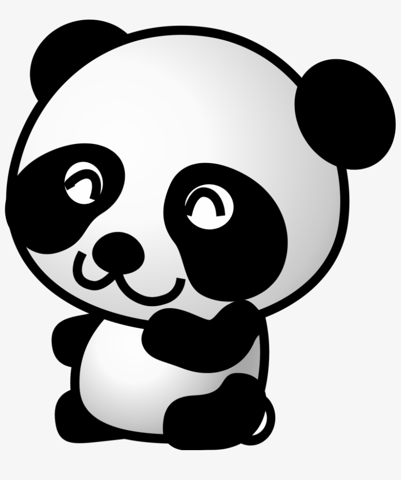 Graphic Freeuse Library Images Black And White Free - Cartoon Panda Transparent Background, transparent png