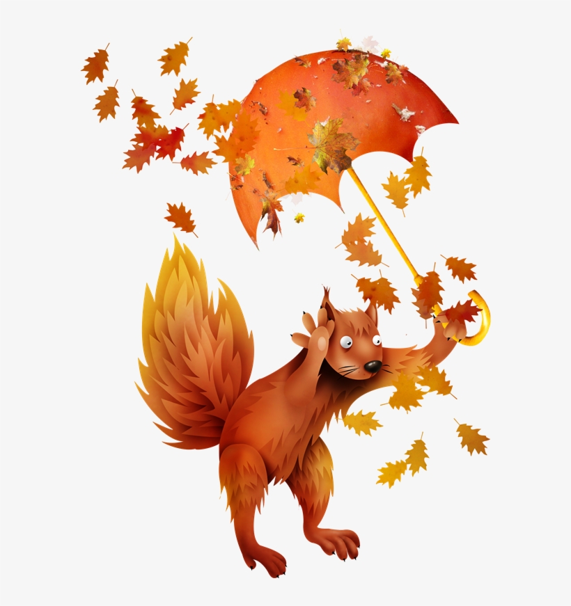 Forgetmenot Autumn Squirrels - Illustration, transparent png
