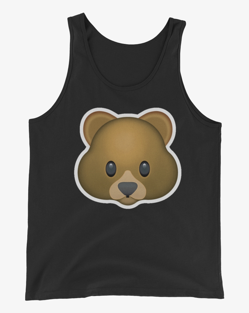 Men's Emoji Tank Top - Bear Face Emoji T-shirt, transparent png