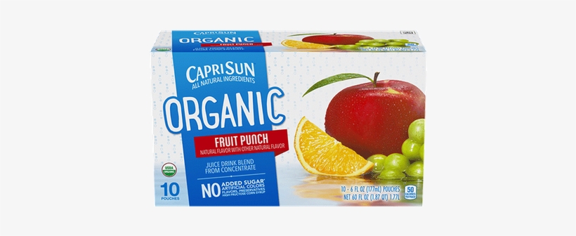 Capri Sun® Organic Fruit Punch Juice Drink, transparent png