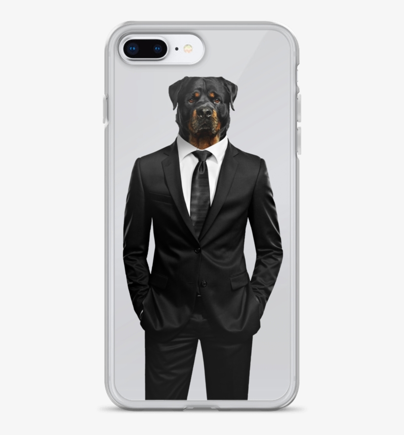 Gentlemen Rottweiler Iphone Case - Hombre Cabeza De Perro, transparent png