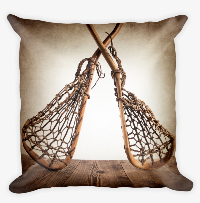 Vintage Lacrosse Sticks Crossed Square Pillow - Lacrosse Stick, transparent png