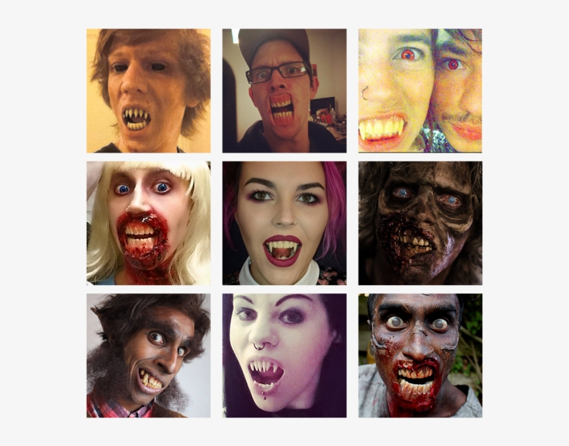 Transition Dentures, Monster Teeth, Vampfangs, Vampire - Collage, transparent png