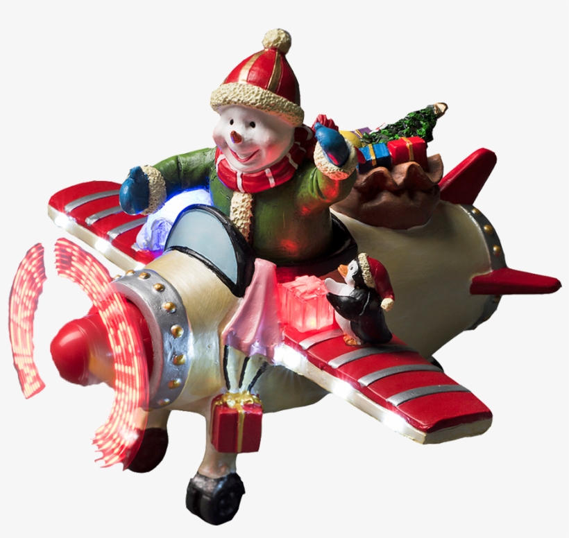 Snowman In An Airplane - Airplane, transparent png