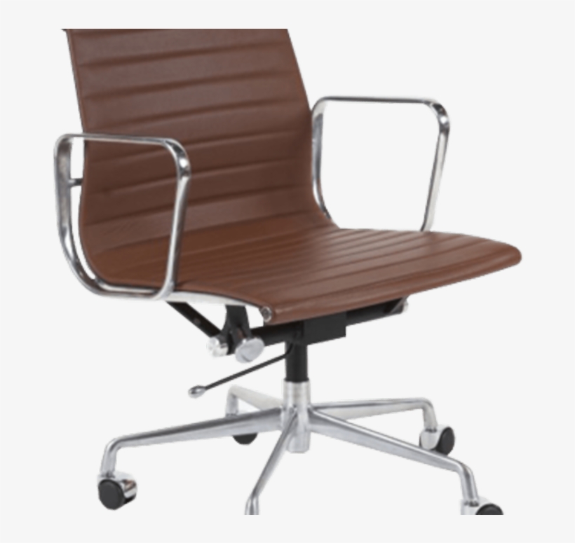 Dark Brown Leather Office Chair, transparent png