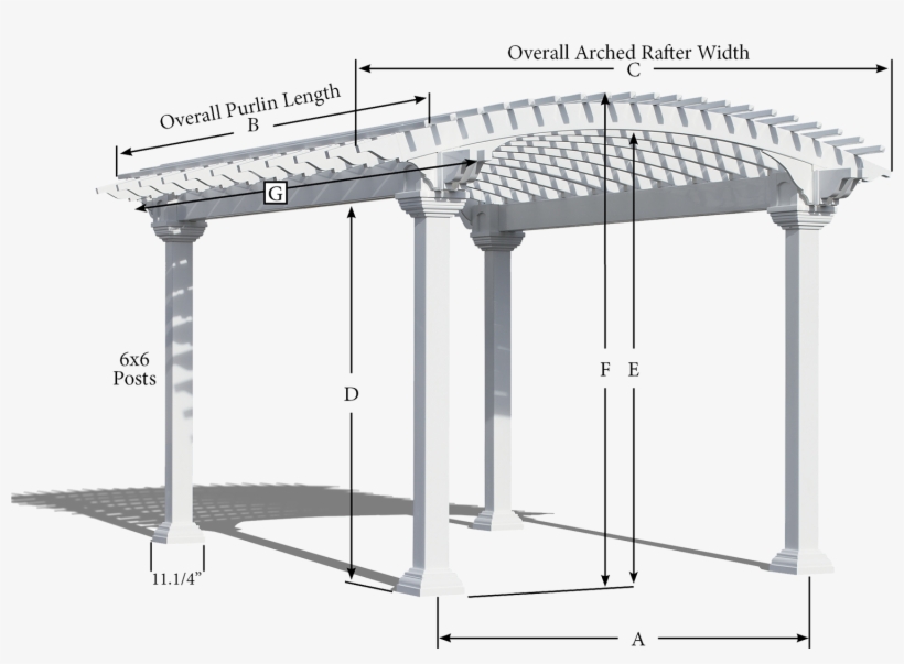 Arched Artisan Pergola Size - Pergola, transparent png