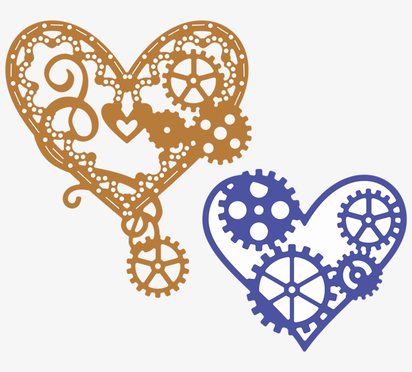 2 Approximate Size - Cheery Lynn Designs Dies - Steampunk Series Hearts, transparent png