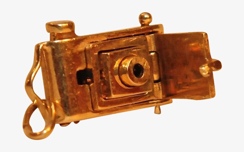 Vintage 14k Gold Mechanical Camera Charm Hallmarked - Film Camera, transparent png