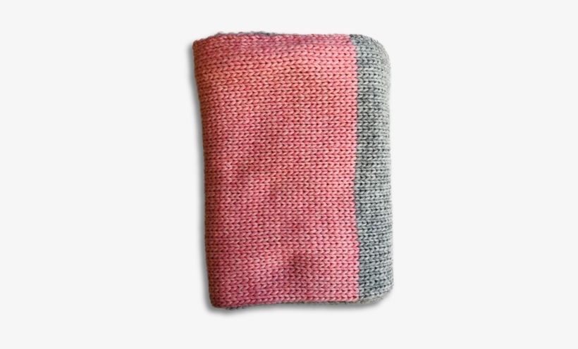Grey & Pink Alpaca Knit Scarf - Wool, transparent png