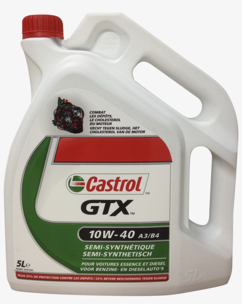 Castrol Gtx 10w40 - Castrol Gtx 10w-40 5 Litre Can Engine Oil, transparent png