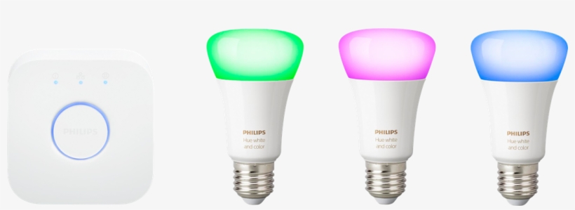 Philips Hue White And Color E27 3pcs Bridge Promoset - Philips Lighting Hue White And Color Ambiance E27, transparent png