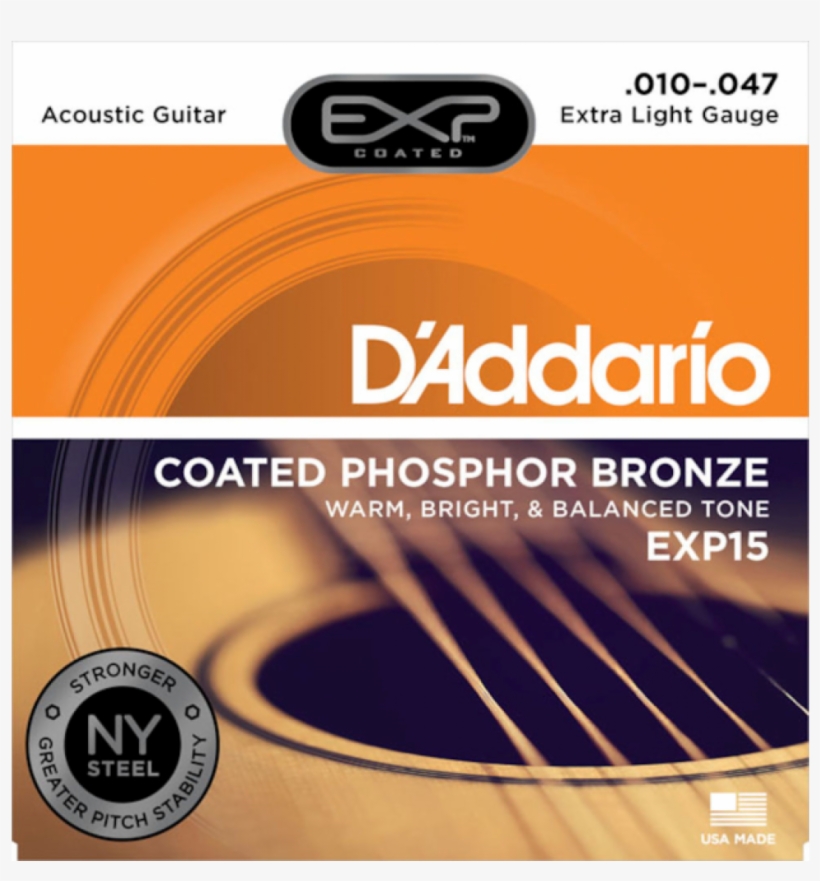 D'addario Exp15 Phosphor Bronze Acoustic Guitar Strings,, transparent png